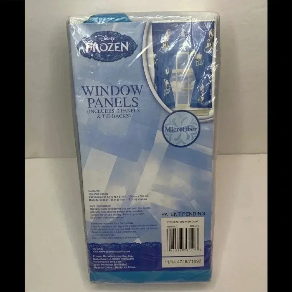Disney Frozen Window Panels Curtain 82 x 63 NWT